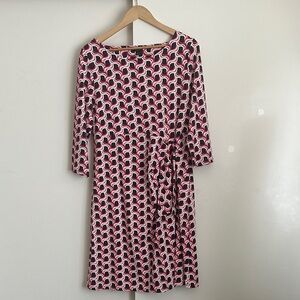 Talbots Faux Wrap Dress - Geometric
Design Pink White Navy